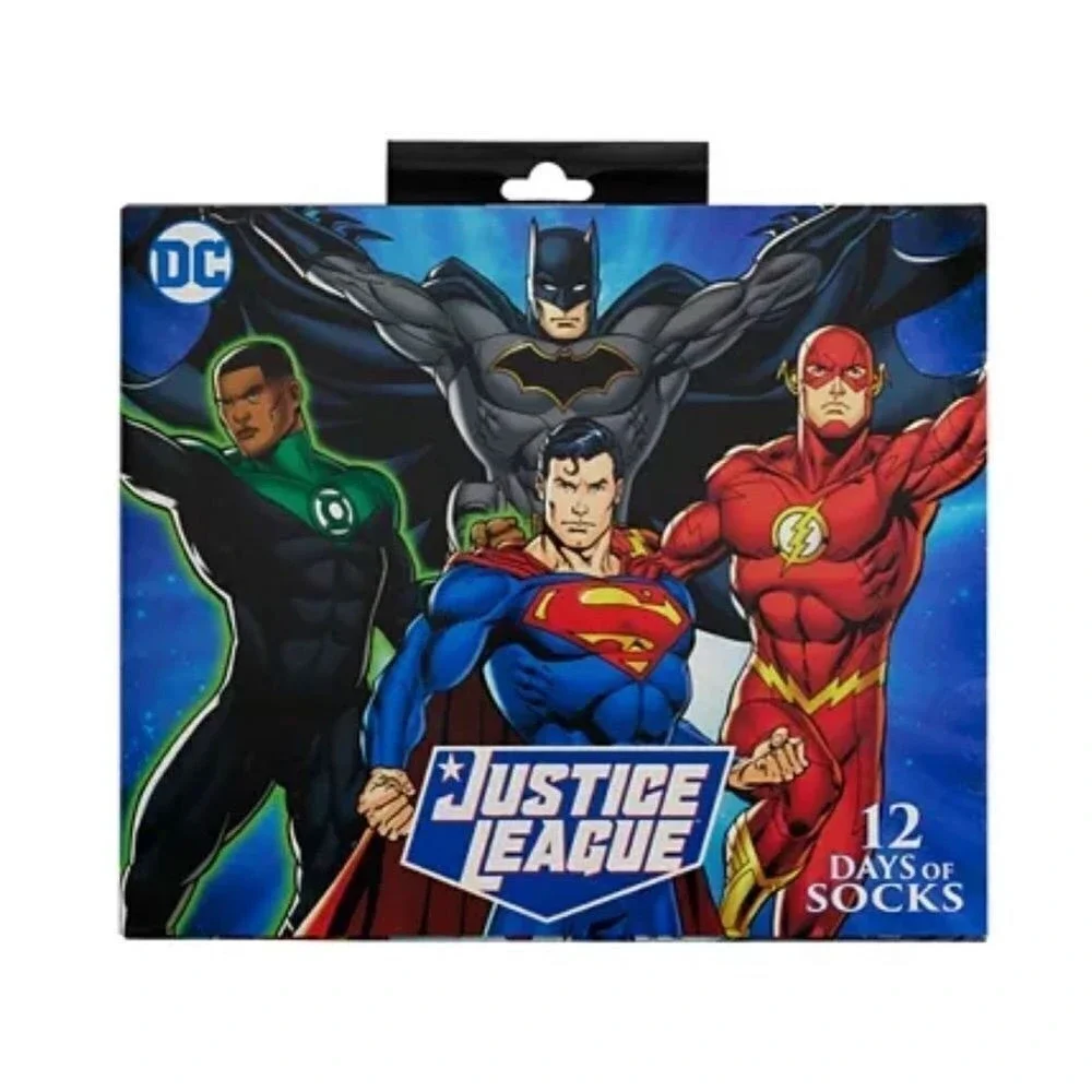 Marvel DC Comics Justice League‎ 12 Days of Socks Crew Novelty Socks NWB Men
